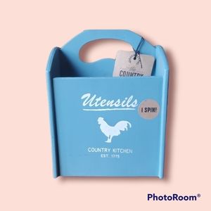 Country kitchen spinning utensil caddy